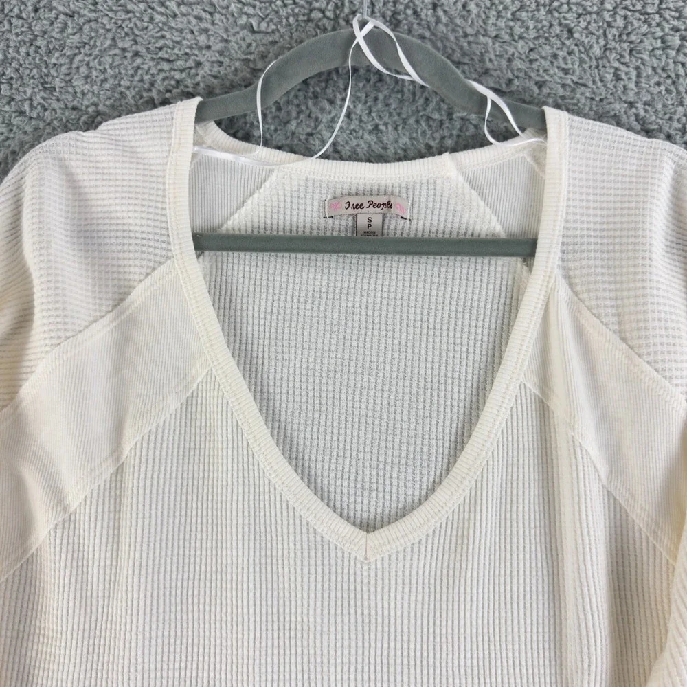 Free People Santa Clara Thermal Top Womens Small Alabaster Ribbed Dolman NWT
